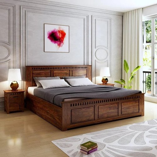 Wooden double bed